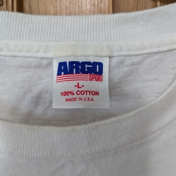 Vintage Single Stitch USA Eagle Cropped T-Shirt L Patriotic 4th July - Picture 3 of 11